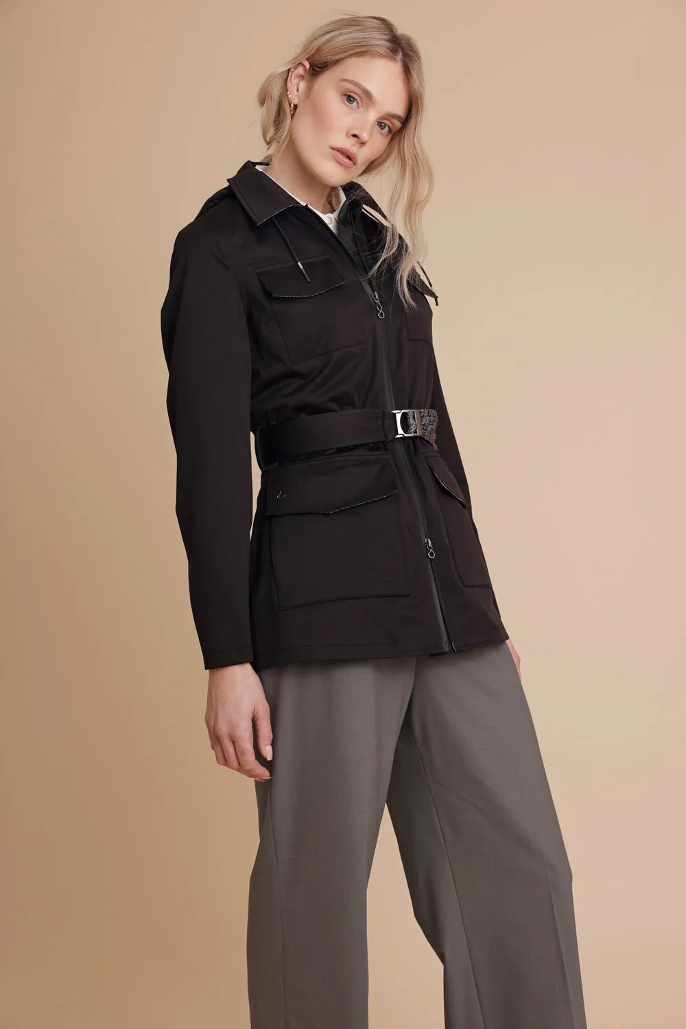 Waterproof Stretchable 4-Pocket Jacket | Black