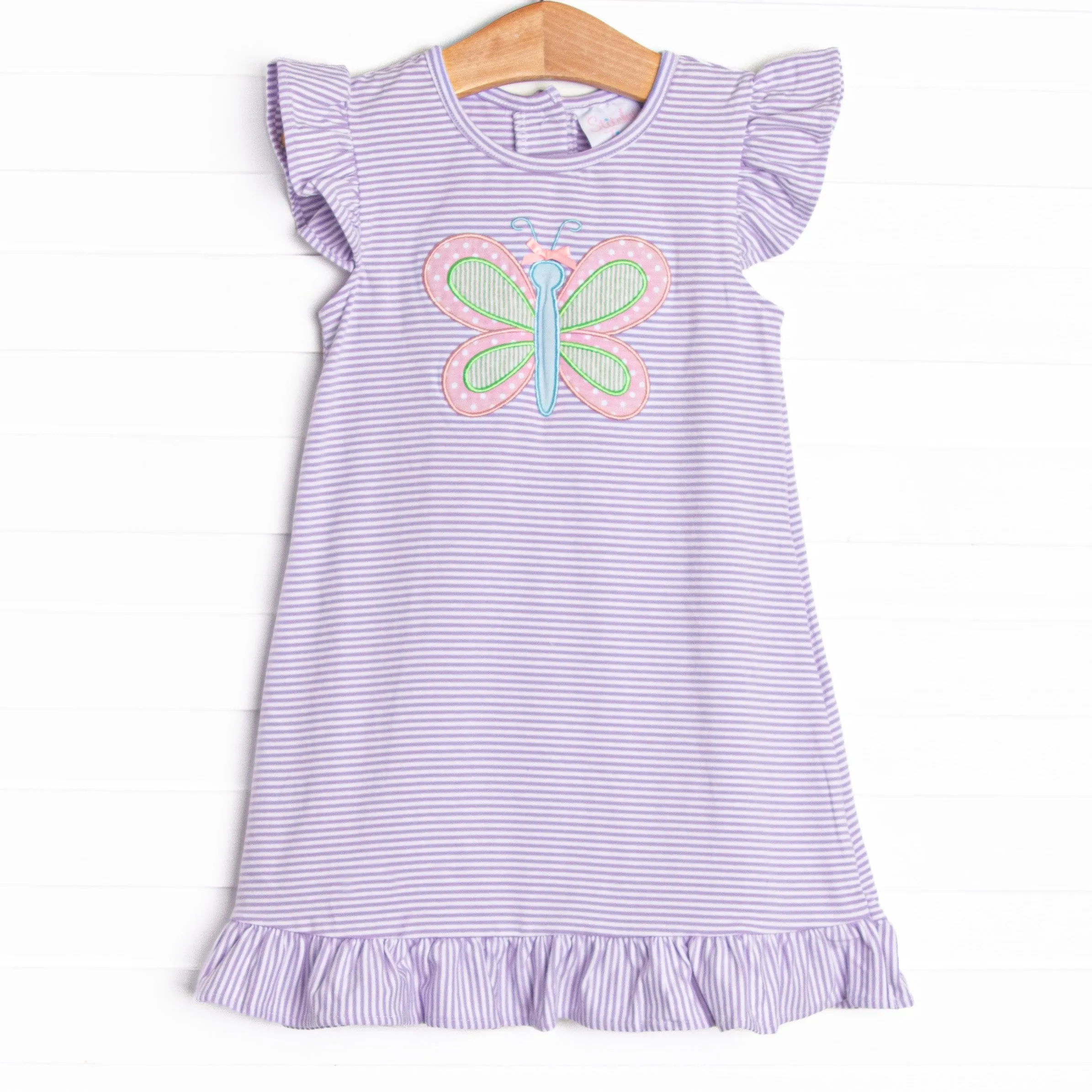 Wings in the Wind Applique Dress, Purple