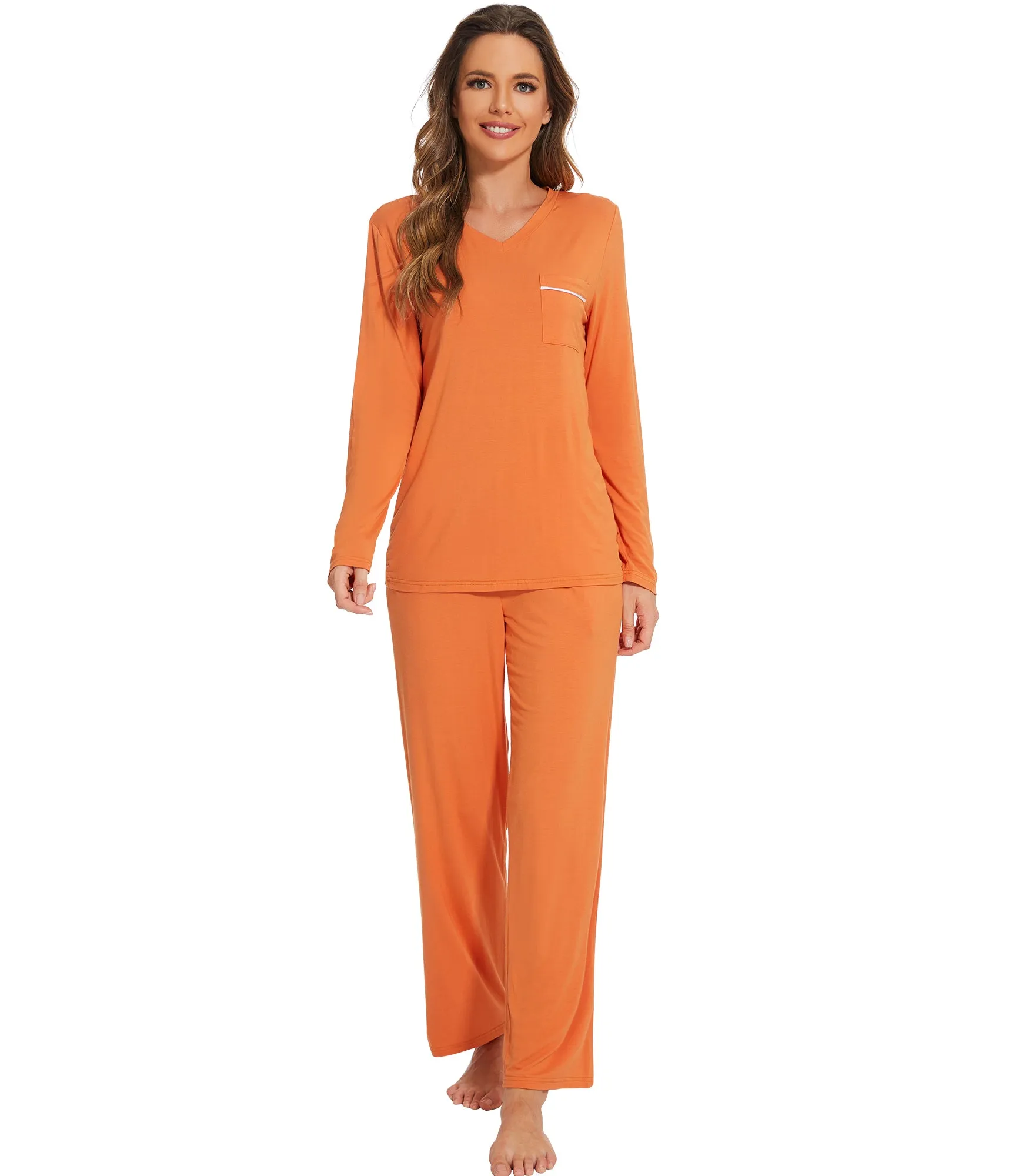 WiWi Long Sleeve Bamboo Pajamas Set for Women