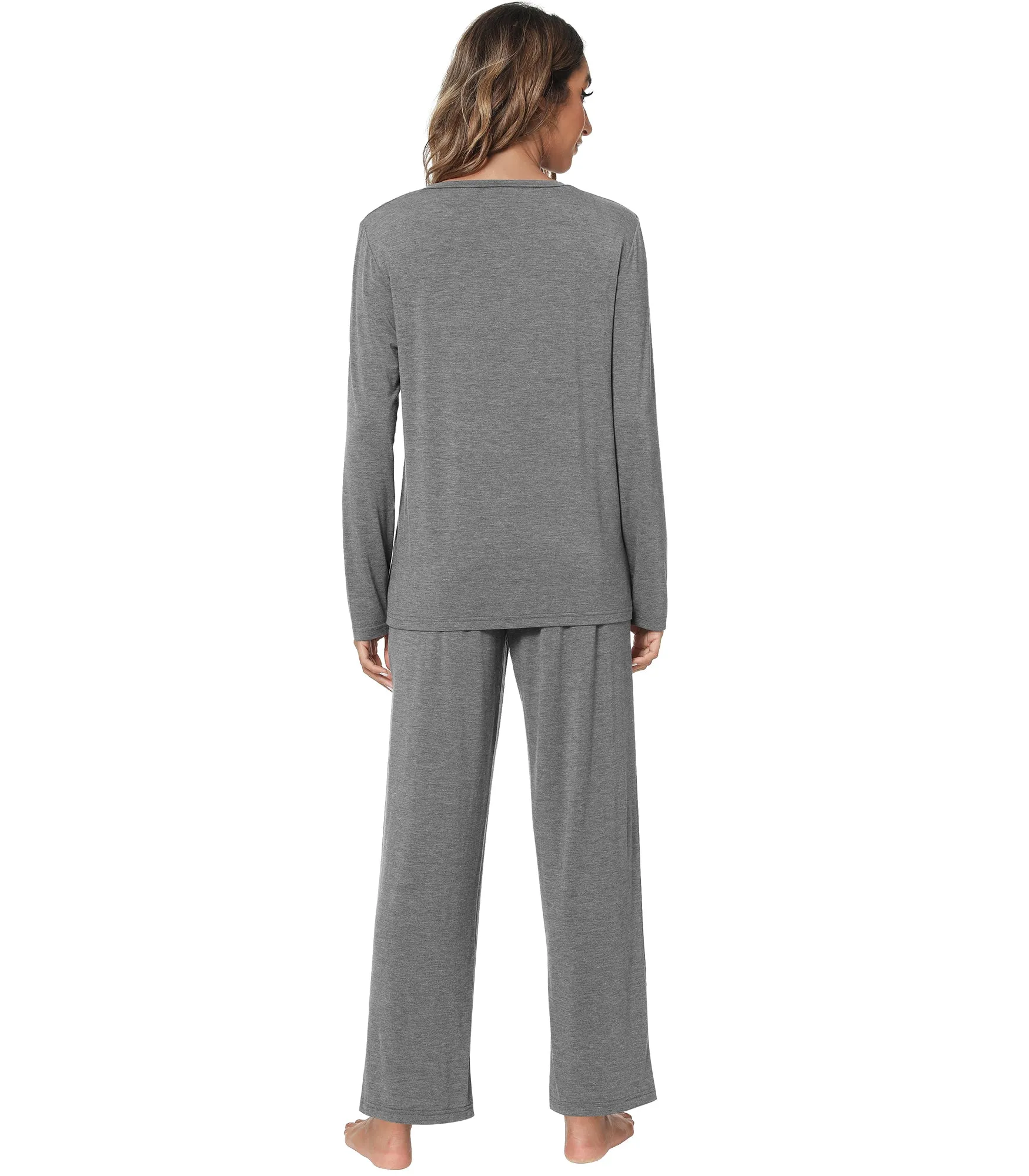 WiWi Long Sleeve Bamboo Pajamas Set for Women