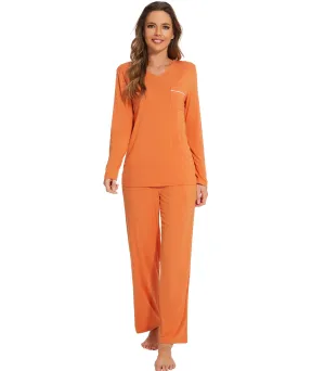 WiWi Long Sleeve Bamboo Pajamas Set for Women