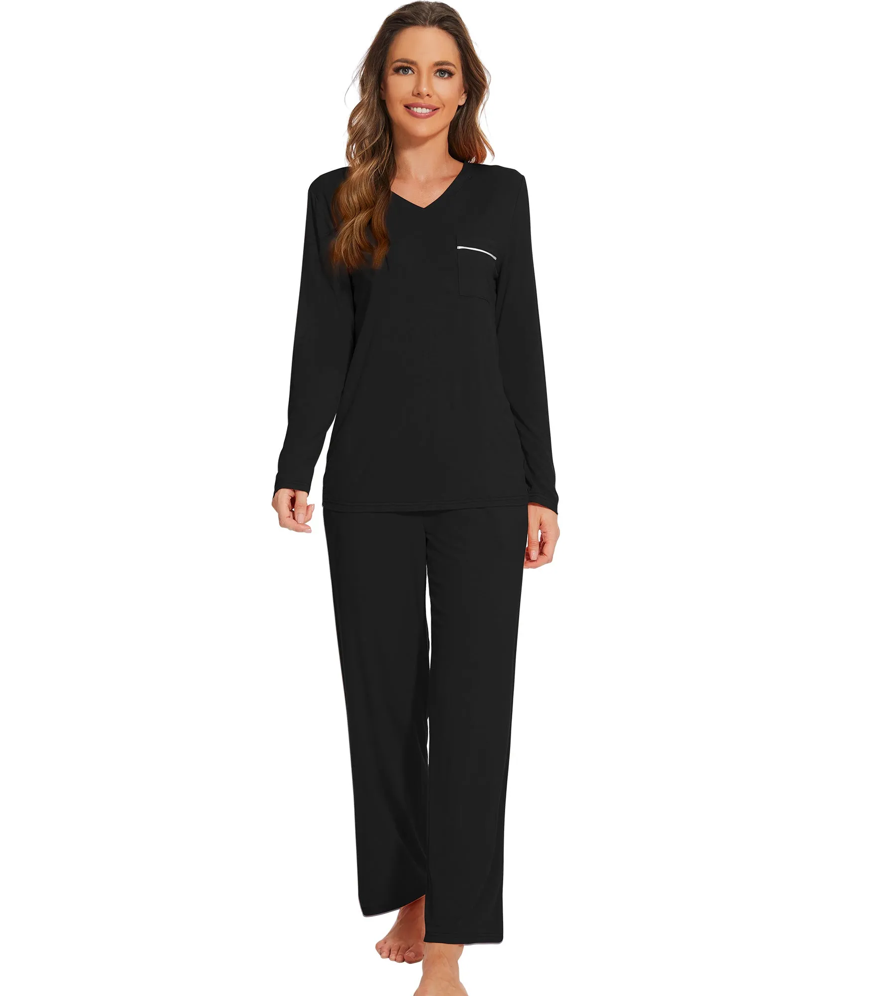 WiWi Long Sleeve Bamboo Pajamas Set for Women