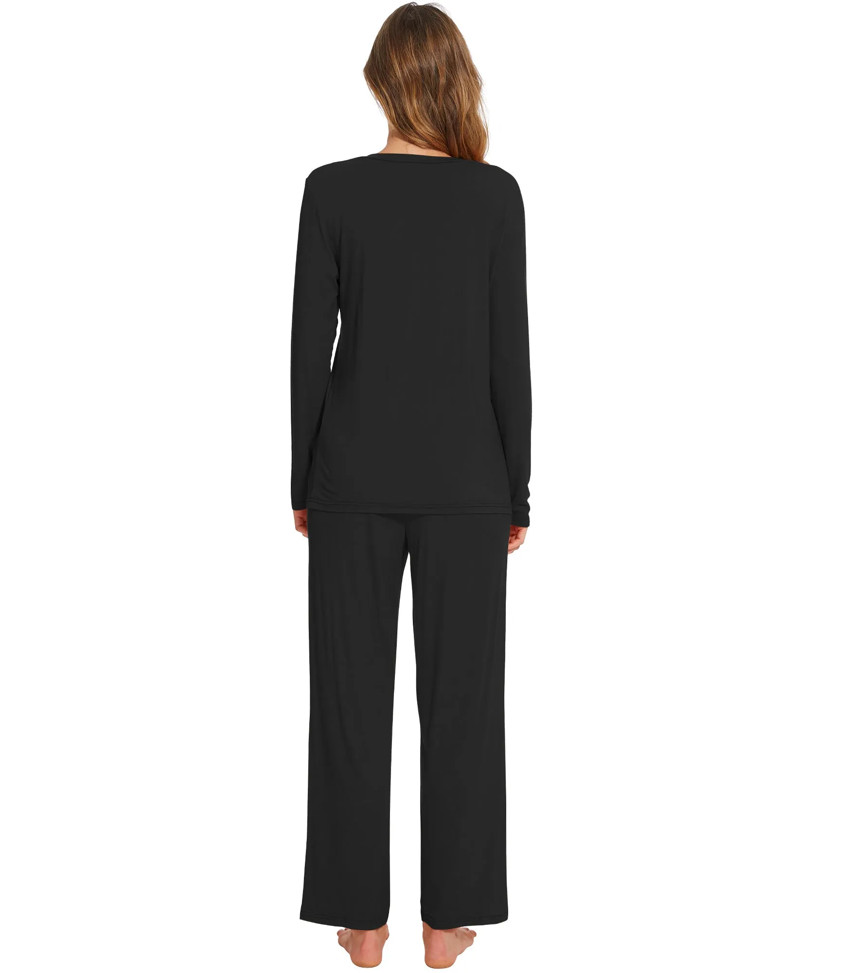 WiWi Long Sleeve Bamboo Pajamas Set for Women
