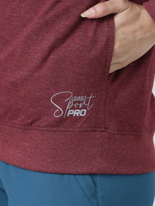 Women Brick Red Solid Sweatshirts-PULLOVER 69-BR-ML