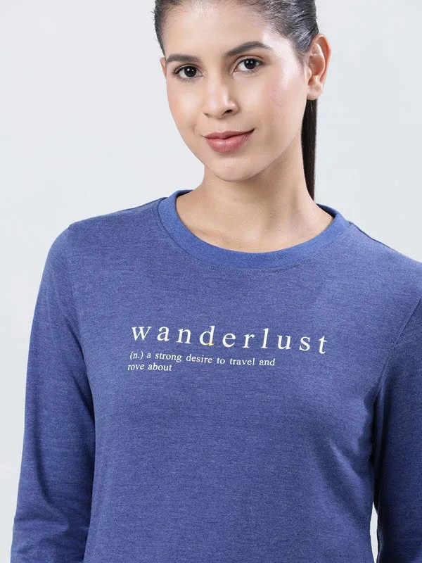 Women Ink Blue Solid Sweatshirts-PULLOVER 69-IB-ML