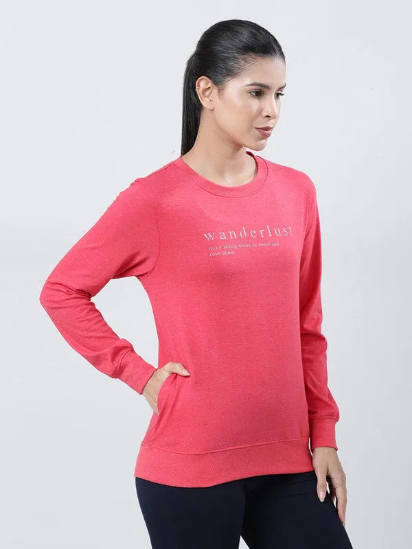 Women Red Solid Sweatshirts-PULLOVER 69-CR-ML