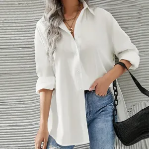 Women's Blouse Long Sleeve Blouses Casual Solid Color