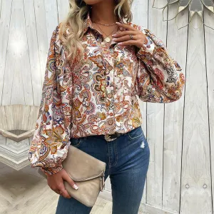 Women's Fashion Casual Loose Printed Shirt