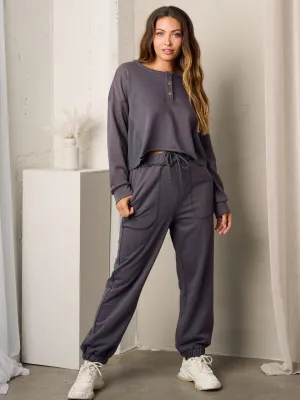 WOMEN'S LONG SLEEVE SOLID LOOSE FIT TOP