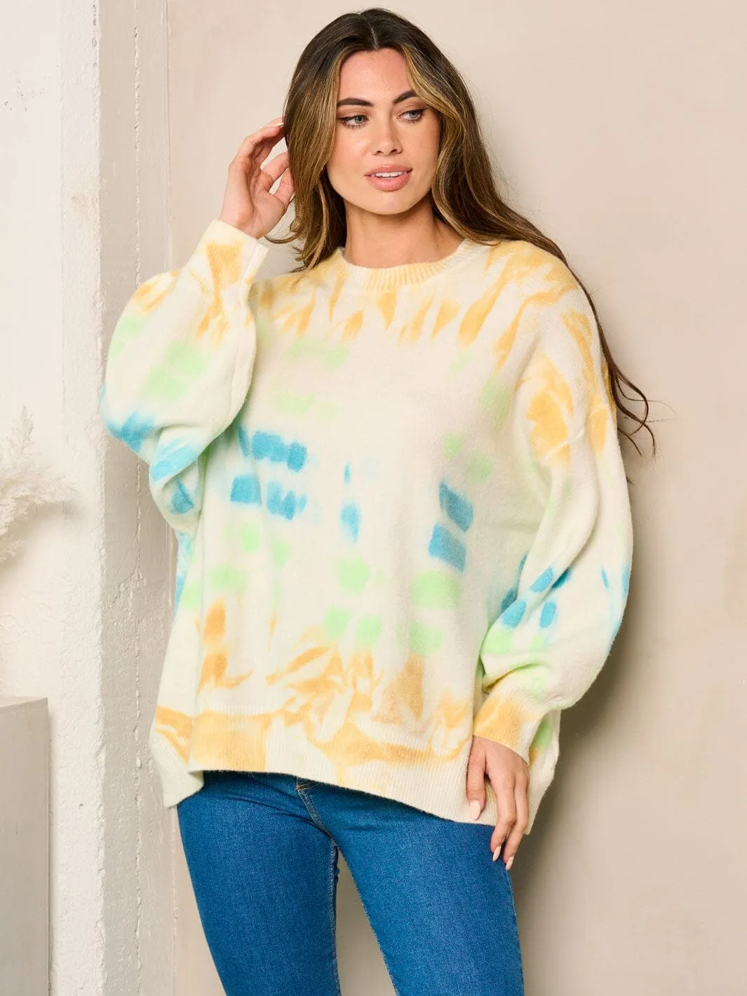 WOMEN'S LONG SLEEVES TIE DYE SWEATER