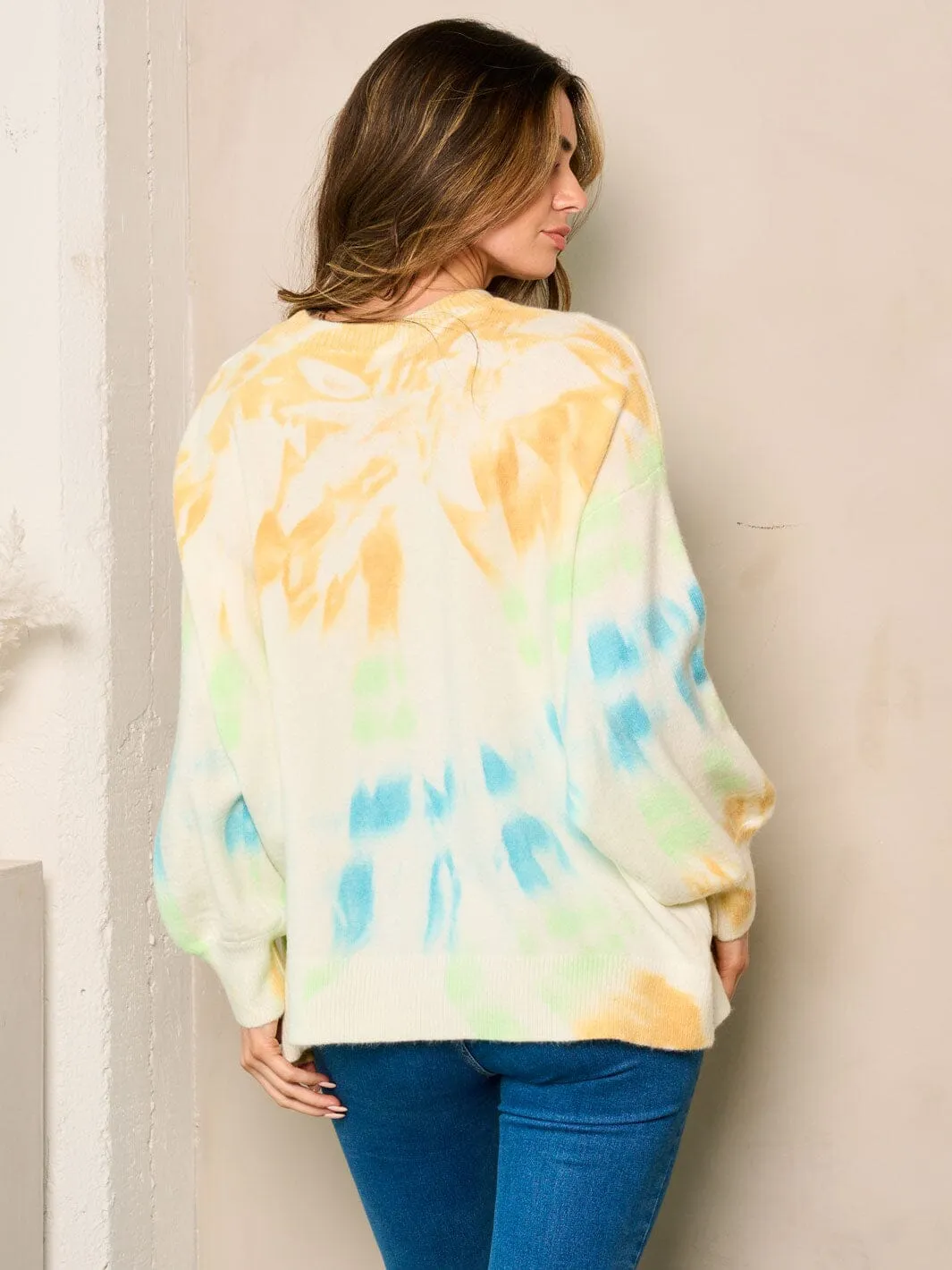 WOMEN'S LONG SLEEVES TIE DYE SWEATER