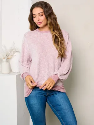 WOMEN'S LONG SLEEVES WASHED TUNIC TOP