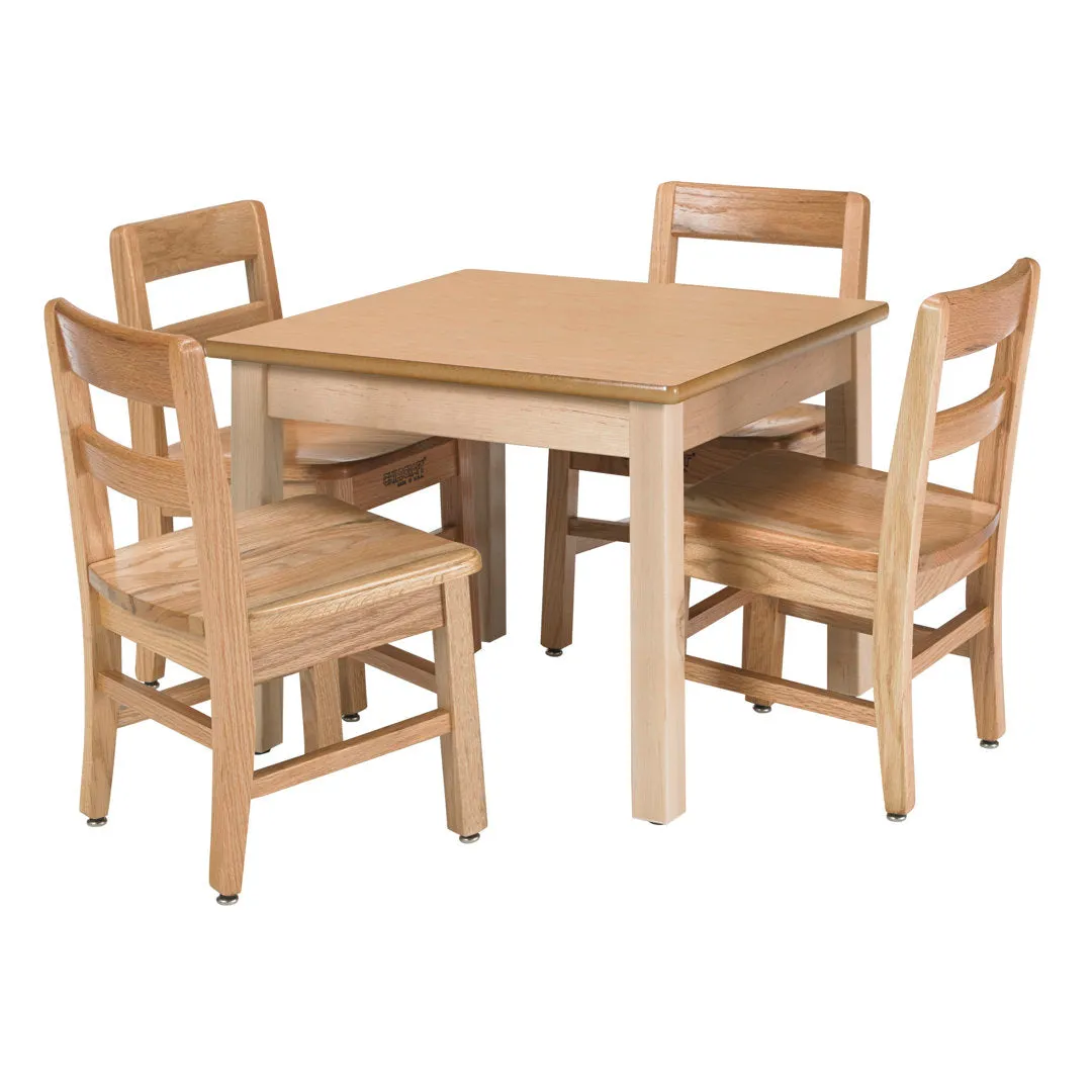Wood Square Writing Table Childcraft Size: 30" H x 24" L x 24" W