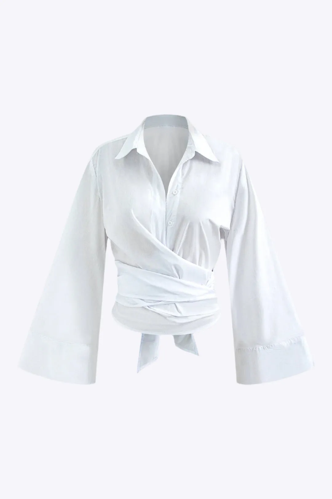 Zelina - Feminine Wrap Design Woman's Shirt