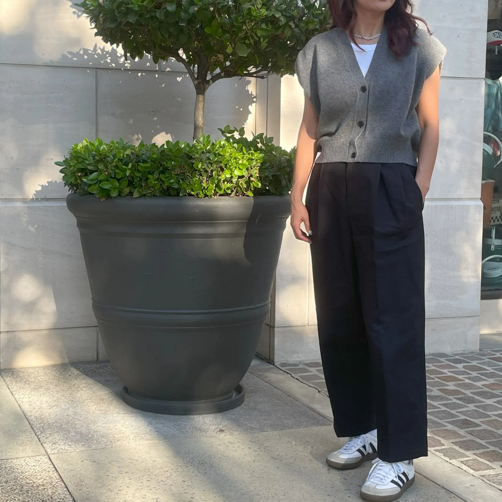 Zoe Wool V-Neck Grey Vest